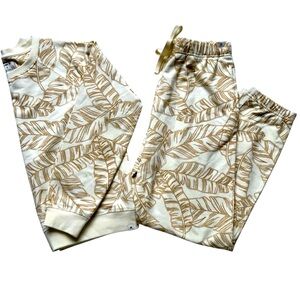 Hurley Leaf Print Lounge Set Sweatshirt & Joggers Women’s Small